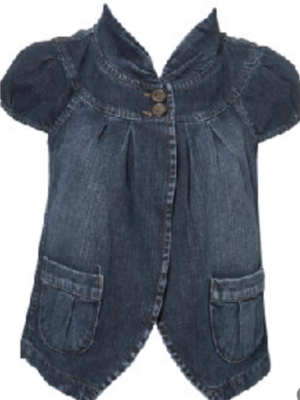 Cato Short Sleeve Denim Jacket - Blue